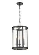 3-Light Foyer Pendant in Matte Black 