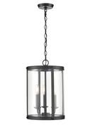3-Light Foyer Pendant in Matte Black 