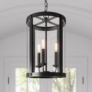 3-Light Foyer Pendant in Matte Black 
