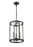 3-Light Foyer Pendant in Matte Black 