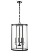 4-Light Foyer Pendant in Matte Black 