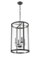 4-Light Foyer Pendant in Matte Black 