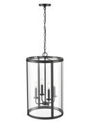 4-Light Foyer Pendant in Matte Black 