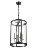 4-Light Foyer Pendant in Matte Black 
