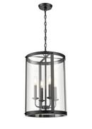 4-Light Foyer Pendant in Matte Black 