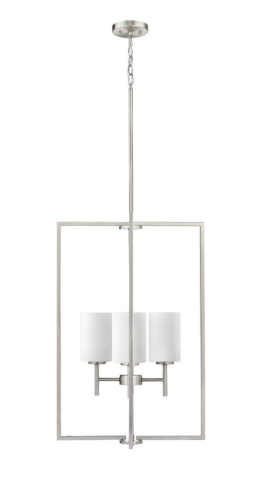 4-Light Foyer Pendant in Brushed Nickel 