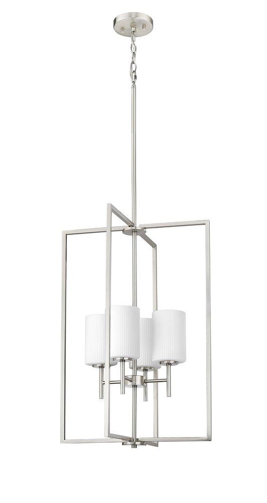 4-Light Foyer Pendant in Brushed Nickel 