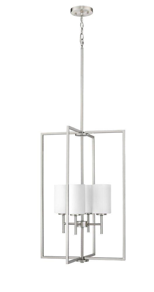 4-Light Foyer Pendant in Brushed Nickel 