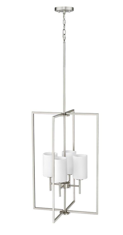 4-Light Foyer Pendant in Brushed Nickel 