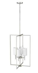 4-Light Foyer Pendant in Brushed Nickel 