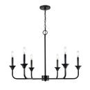 6-Light Chandelier Ceiling Light in Matte Black