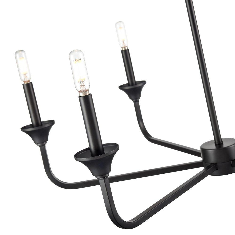 6-Light Chandelier Ceiling Light in Matte Black 