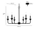 6-Light Chandelier Ceiling Light in Matte Black 