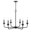 6-Light Chandelier Ceiling Light in Matte Black 