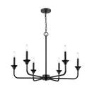 6-Light Chandelier Ceiling Light in Matte Black 