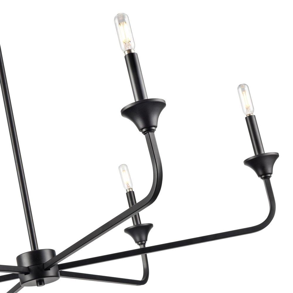 6-Light Chandelier Ceiling Light in Matte Black 