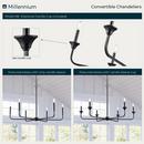 6-Light Chandelier Ceiling Light in Matte Black 