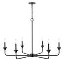 6-Light Chandelier Ceiling Light in Matte Black 