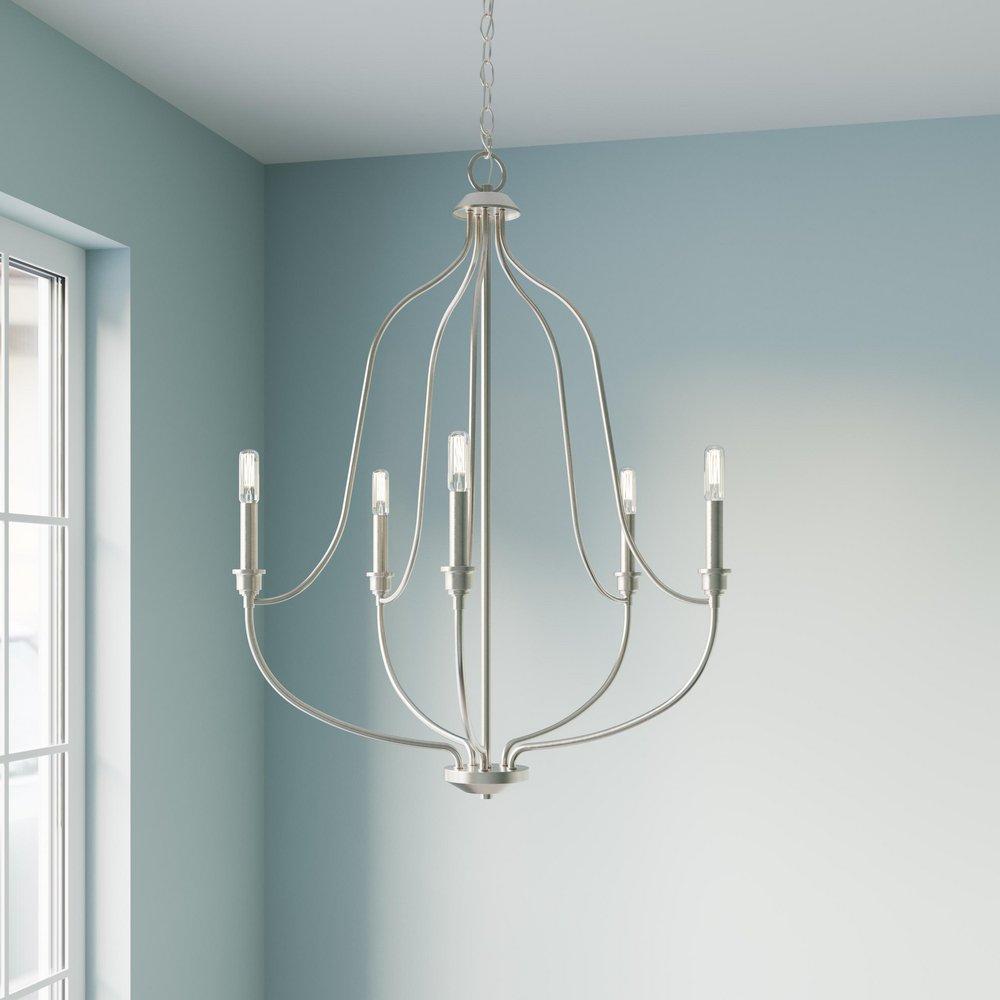 Millennium Lighting Brushed Nickel 5-Light Chandelier Ceiling Light 