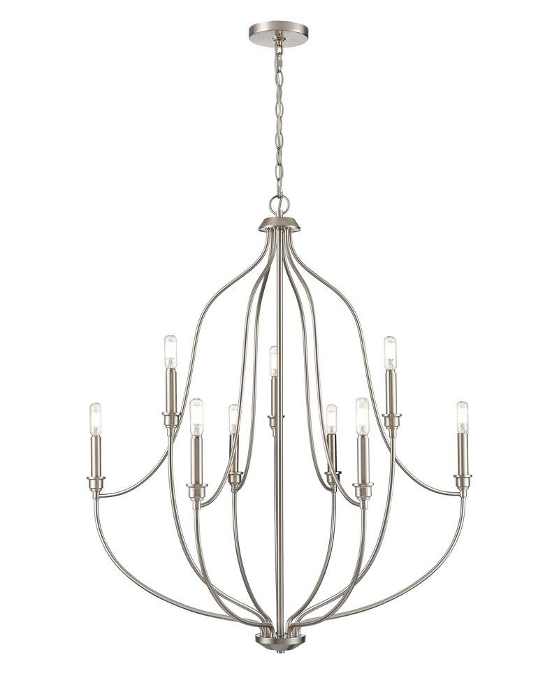 Millennium Lighting Brushed Nickel 9-Light Chandelier Ceiling Light 