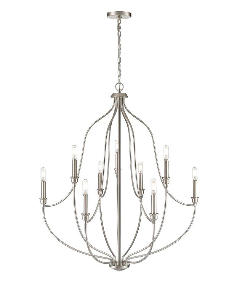 Millennium Lighting Brushed Nickel 9-Light Chandelier Ceiling Light 