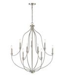 Millennium Lighting Brushed Nickel 9-Light Chandelier Ceiling Light 