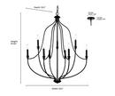 Millennium Lighting Brushed Nickel 9-Light Chandelier Ceiling Light 