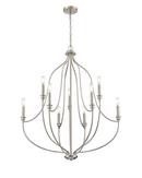 Millennium Lighting Brushed Nickel 9-Light Chandelier Ceiling Light 