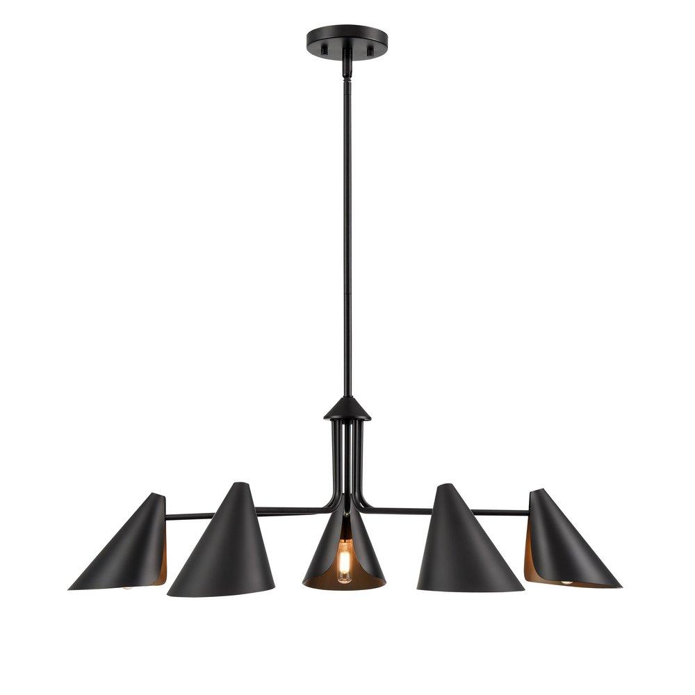 5-Light Chandelier Ceiling Light in Matte Black 