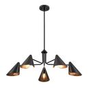 5-Light Chandelier Ceiling Light in Matte Black 