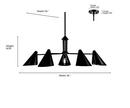 5-Light Chandelier Ceiling Light in Matte Black 