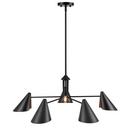 5-Light Chandelier Ceiling Light in Matte Black 