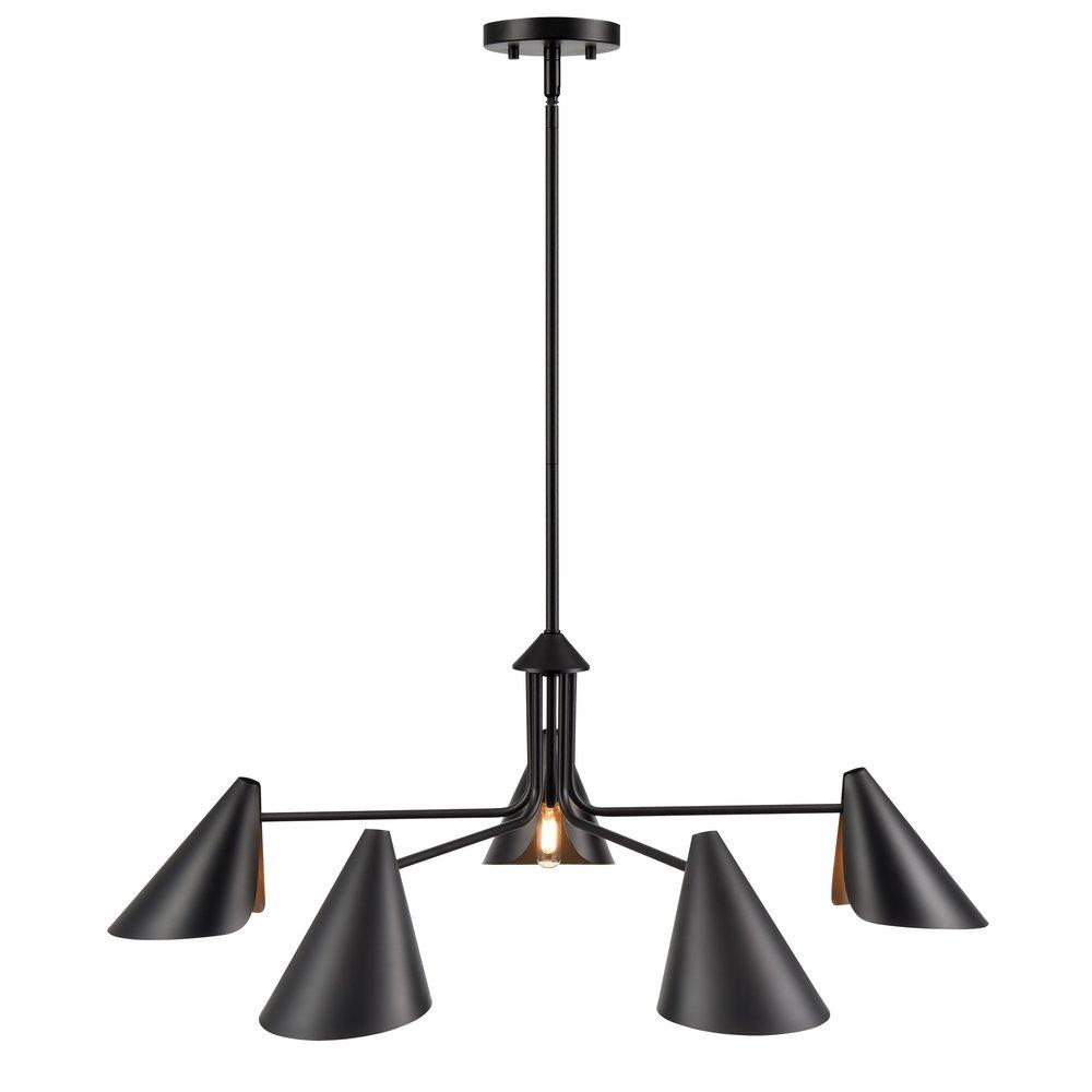 5-Light Chandelier Ceiling Light in Matte Black 