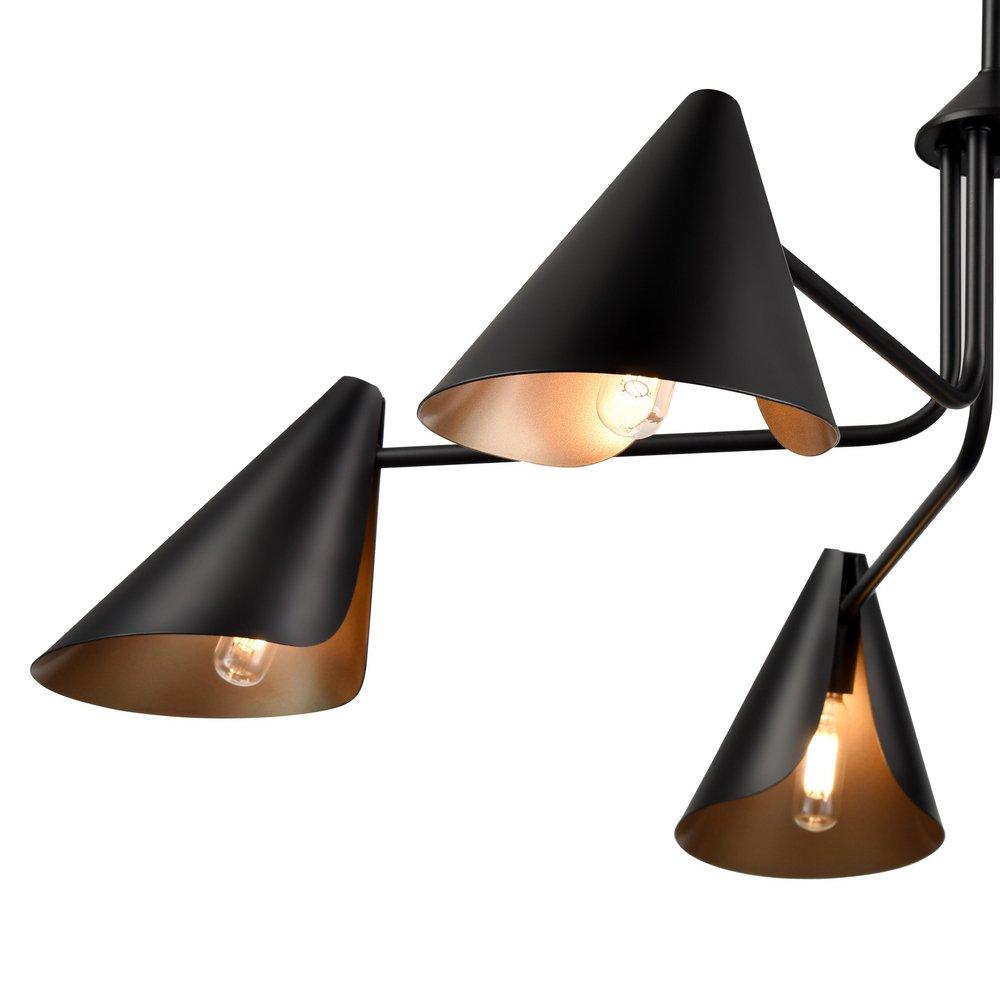 5-Light Chandelier Ceiling Light in Matte Black 
