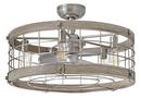 BRYCE 27 LED FANDELIER IN HERITAGE BRASS WITH WEATHERED WOOD ACCENTS 