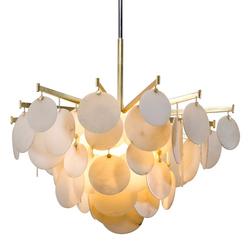 25W 1-Light LED Chandelier in Gold Leaf with Polished Stainless