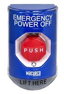 MACURCO EMERGENCY POWER OFF BUTTON - TWO 2 FORM C CONTACTS RATED AT 10A, 1/2 HP, 125/250 VAC, 6A, 30V. TWISTABLE RESET SWITCH 