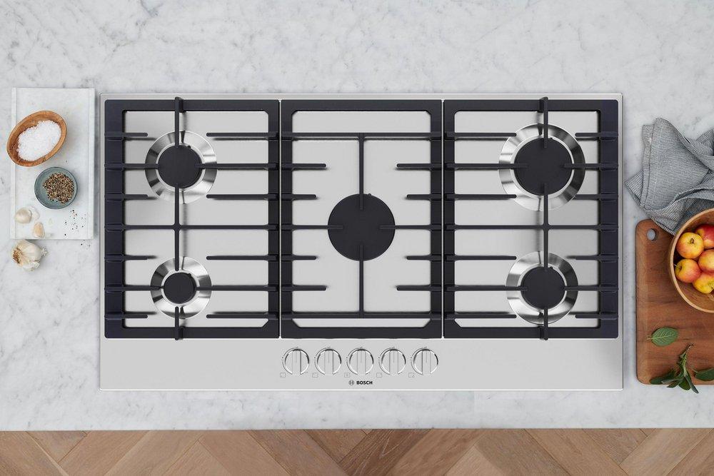 36 in. 5 Burner Gas Cooktop in Stainless Steel 