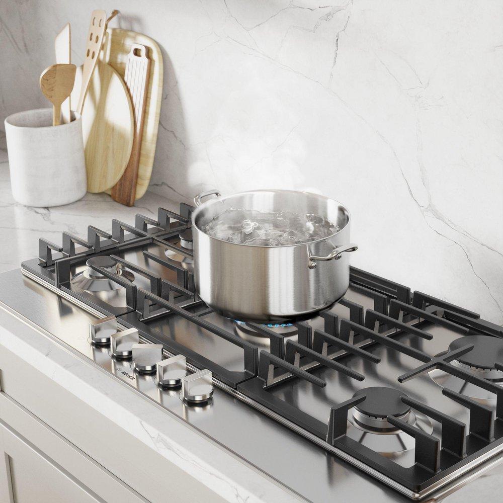 36 in. 5 Burner Gas Cooktop in Stainless Steel 