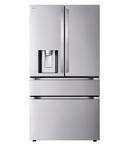 29 CU.FT. 4-DOOR FRENCH DOOR, HYBRID HANDLE (HANDLE ON FRIDGE, POCKET HANDLE DRAWER), DOUBLE FREEZER, STAINLESS STEEL 