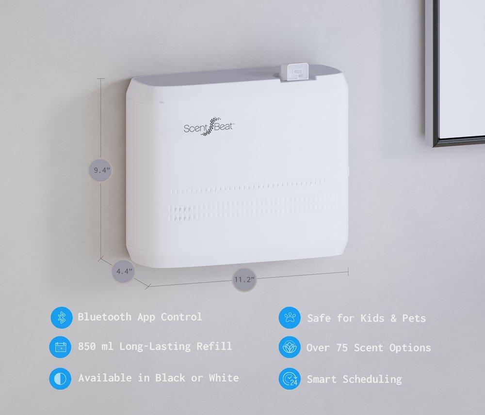 Bluetooth Scent Diffuser Standalone or Wall Mount in White 