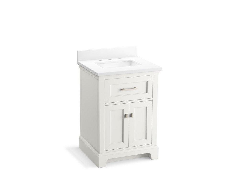 25 x 22-7/16 in. Wall Mount Vanity in White 