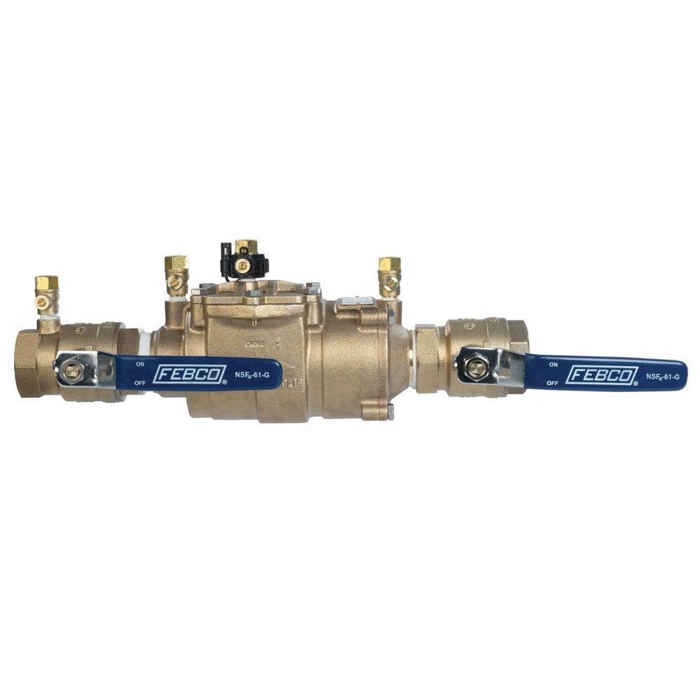 1-1/2 in. Bronze Double Check Valve Assembly with Quarter Turn Shutoff and Freeze Sensor 