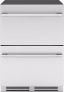 24 in. Double Drawer Dual Zone Undercounter Refrigerator in Stainless Steel 