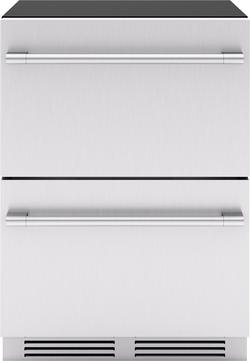 24 in. Double Drawer Dual Zone Undercounter Refrigerator in Stainless Steel