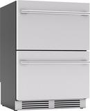 24 in. Double Drawer Dual Zone Undercounter Refrigerator in Stainless Steel 