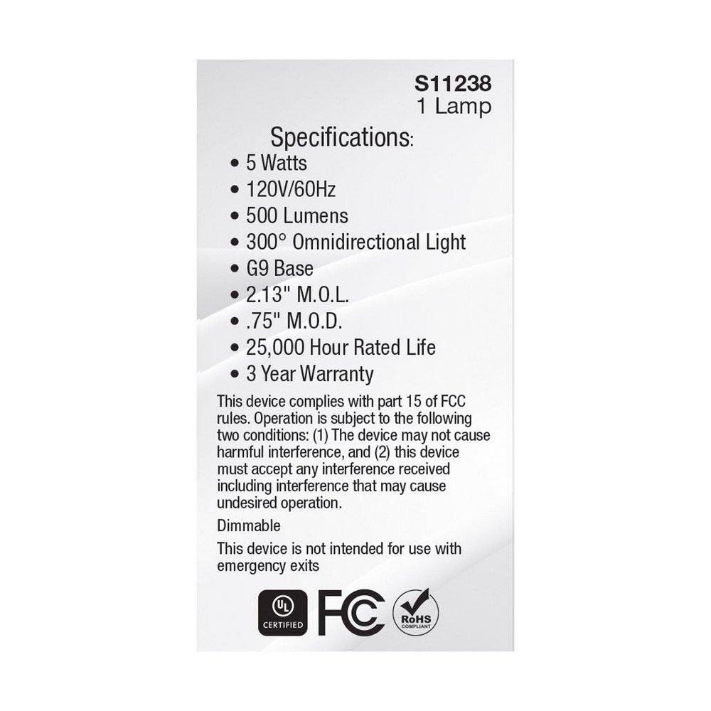 *CVR* CCN 5W G9 LED CLEAR 2700K T4 