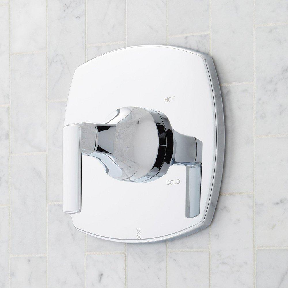 Signature Hardware Chrome Single Handle Pressure Balanced Valve Trim - Less Valve 