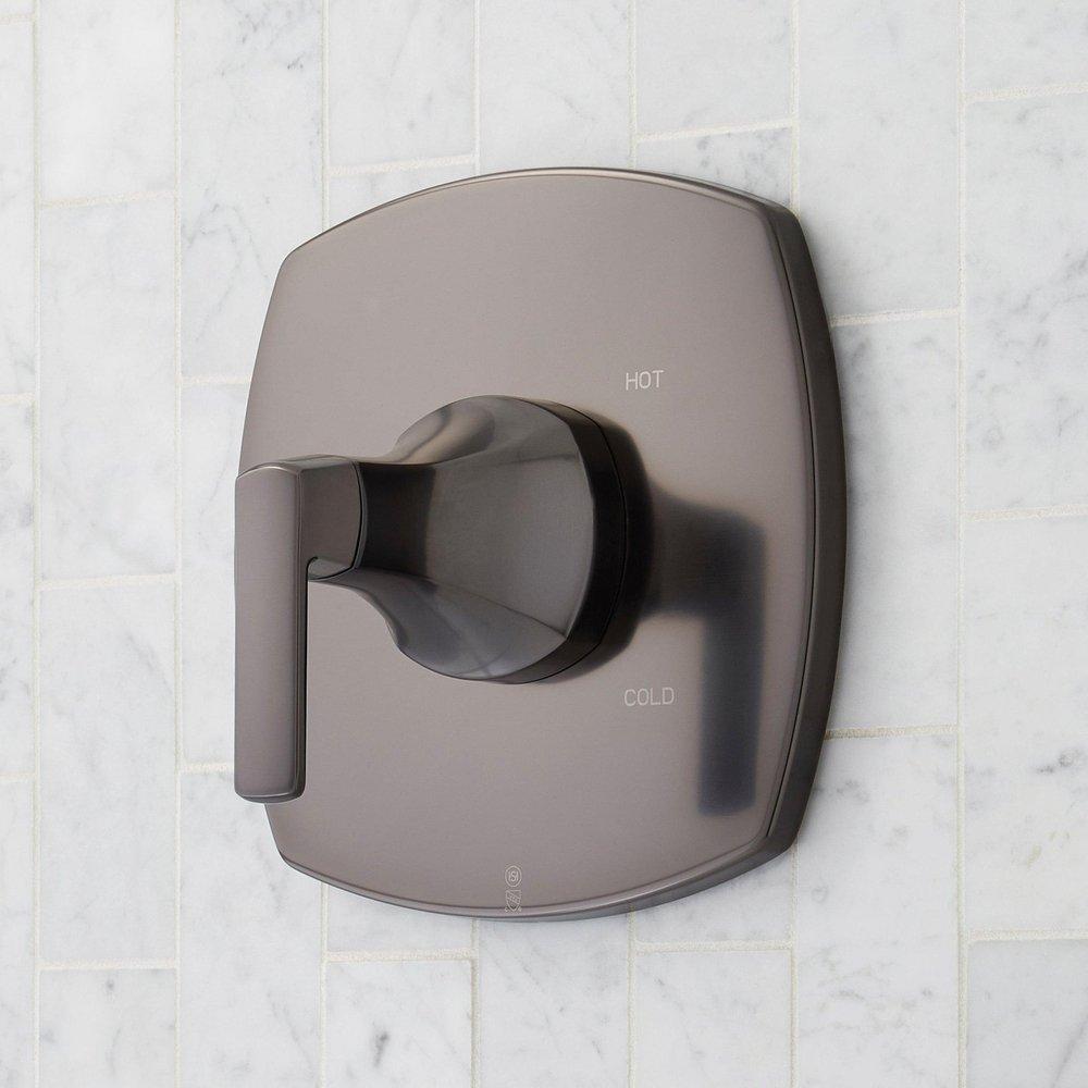 Signature Hardware Gunmetal Single Handle Pressure Balanced Valve Trim - Less Valve 