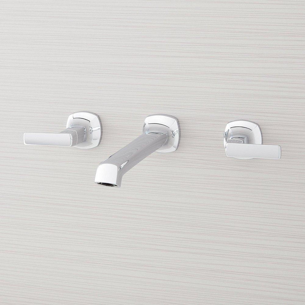 Signature Hardware Chrome Two Handle Wall Mount Tub Filler 